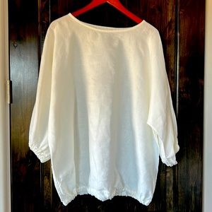 Bryn Walker white linen blouson top in size XS